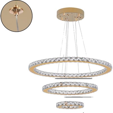Chandelier, Éclairage LED Dimmable, Design Élégant en Cristal, 246JS-WJ, Télécommande dimmable (1/2)