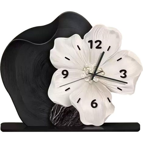 Horloge Murale Pendule Horloge de Table Horloge Décorative en Panneau de Fibres avec Cadran et Chiffres Arabes Base Rectangulaire Stable Adaptée au, 30cm, Style to 4 (1/5)
