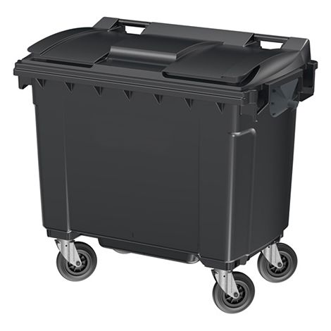 660-Liter-Behälter mit seitlicher Griffleiste und Drehzapfen – Deckel Farbe Braun – 1265 x 775 x 1165 mm - 210009LGAGA/MA