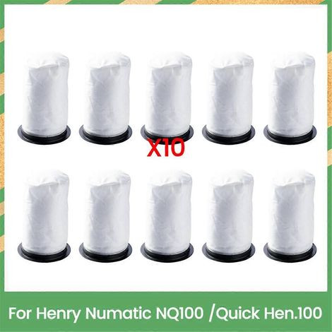 Lot de 10 sacs à poussière blancs pour aspirateur Henry NQ100 / Quick Hen.100 (1/5)