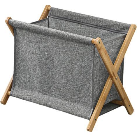 Foldable Storage Basket Clothes Storage Bin Wooden Folder Laundry Hamper Basket Sorter Basket Baskets for Laundry Blanket Holder for Living Room Clothes (1/5)