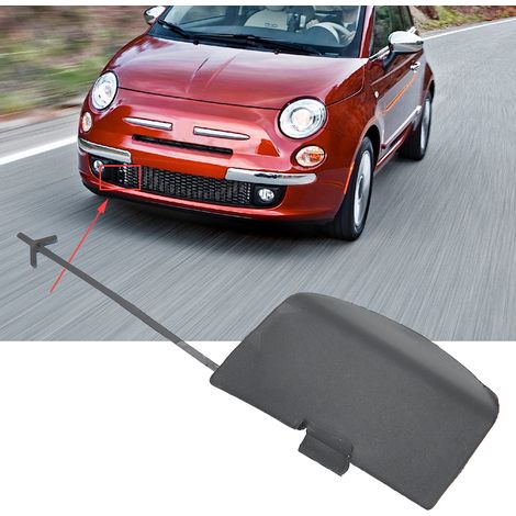 Cache-crochet de remorquage de pare-chocs avant non peint 735456794 Compatible avec Fiat 500 07-15 (1/5)