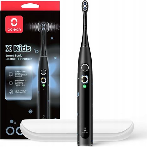 Juego de cepillo de dientes eléctrico Oclean X para niños, color negro. (1/5)