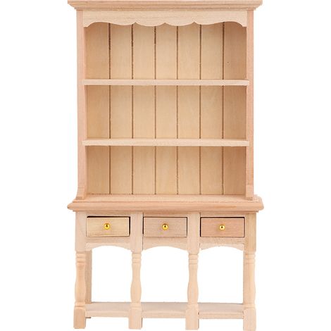 Armoire miniature en bois merveilleuse pour livres de poche 1:12, meuble de collection élégant (1/5)