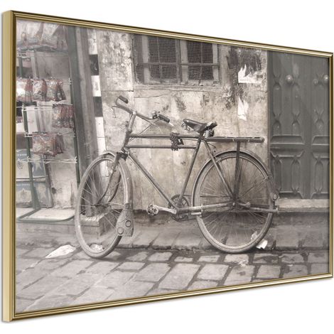 Affiche Murale Encadrée "Old Bicycle" 60 x 40 cm Or