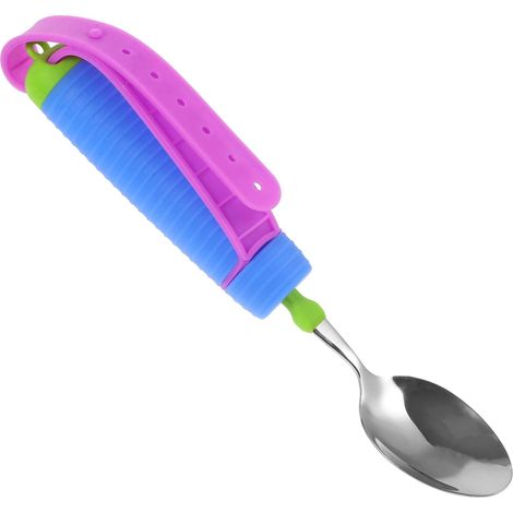 Cuillère Adaptative Anti-éclaboussures Avec Manchette Ustensile De Cuisine Portable Pour Personne Handicapée Ou Âgée