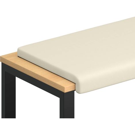 Maison Exclusive - Coussin de banc Velours Texturé Crème Profondeur 35 cm (1/5)