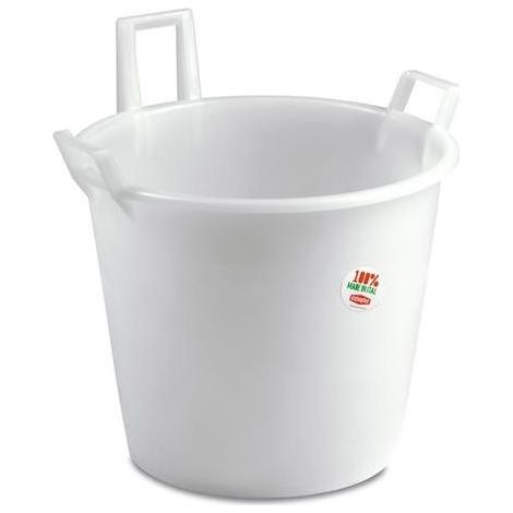Stefanplast 3831445 Mastello a 3 Manici in Polietilene 35 Lt idoneo al contatto alimentare colore Neutro