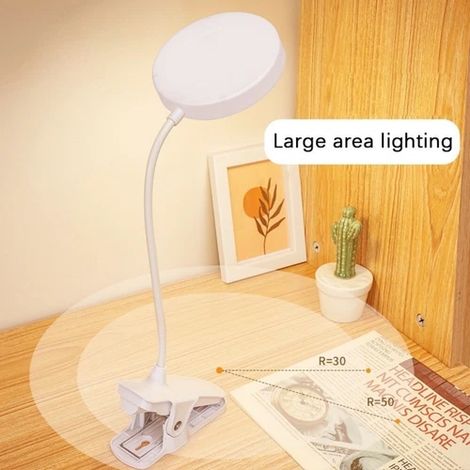 Flexible USB-Klemm-Schreibtischlampe mit 18 LEDs, Nachttischlampe zum Lesen oder Lernen
