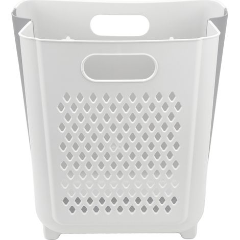 Panier à linge pliable blanc pour chambre et salle de bain (1/5)