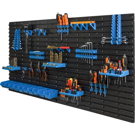 Tableau d'atelier, 154 x 78 cm, 10 cuvettes, mural, matériau plastique, design mobile (1/5)
