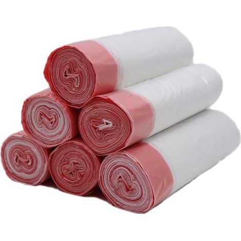 Lot de 120 sacs poubelle transparents 50L avec cordon de serrage Dimensions 45 x 50 cm Plastique extra durable avec coutures doubles