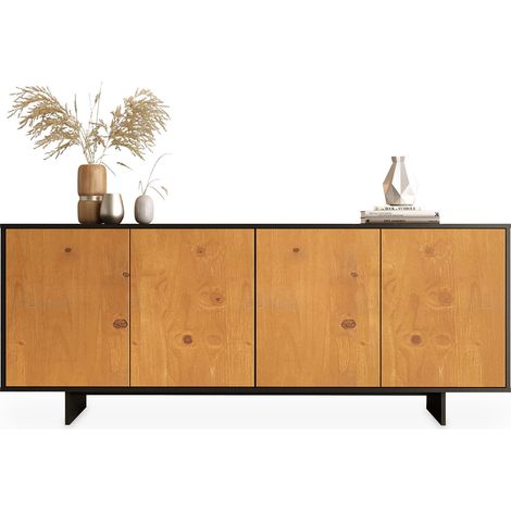 Buffet en bois ARTO Noir/Chêne (1/5)