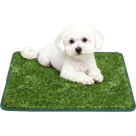 Tapis Pipi Chien - 1 Pièce - Polyéthylène - Gazon Artificiel Lavable - Intérieur Et Extérieur - 80x100 Cm Vert (1/5)