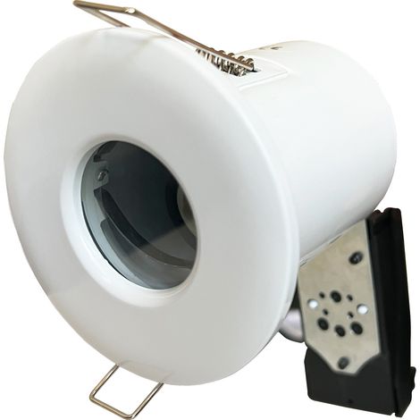 Europalamp – Support spot blanc IP65 avec douille GU10 – Joint d'étanchéité pour isolation à l'air – Installation en intérieur – 7W max