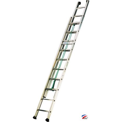 Tubesca Comabi – Échelle coulisse à corde 2 plans 6,05m – Aluminium ultra léger – Charge max 200 kg – Hauteur d'accès 6,95m – 2632012 (1/5)