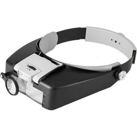 Bandeau Loupe - Grossissement 1,5x à 8x - Lumière LED Intégrée - Pour Horloger Bijoutier Lecture Précision - 1 Pièce (1/4)