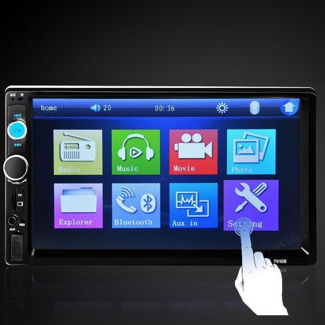 Trade Shop - 7010B 7" HD 1080P LCD Doppel-din Bluetooth Auto Video MP5 BEDROOM MP3 - (1/5)