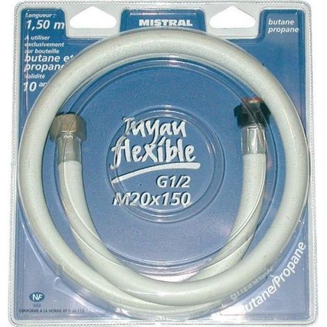 Tuyau Gaz Butane - Longueur 2 M - Pour Table De Cuisson À Gaz - Sans Date De Péremption