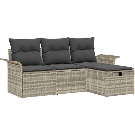 Maison Exclusive - Conjunto de sofá de jardín 4 uds. Poliratán (1/5)