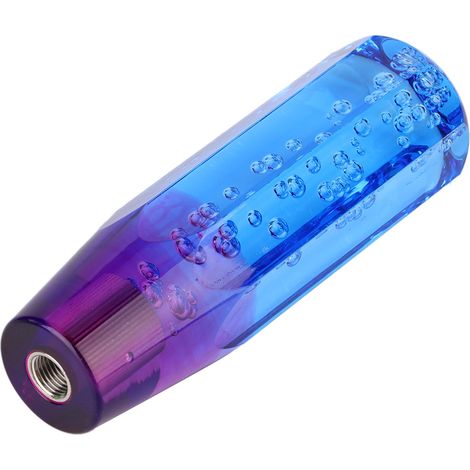 Levier de vitesse universel à double couleur cristal bulle, tête de pommeau en verre bleu et violet, filetage 8mm/10mm, accessoire de changement de rapport manuel pour voiture. (1/3)
