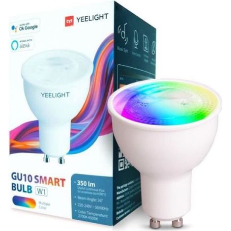 Ampoule Connectée GU10 - Yeelight - W1 - 4 pièces - Couleurs Multiples - Blanc