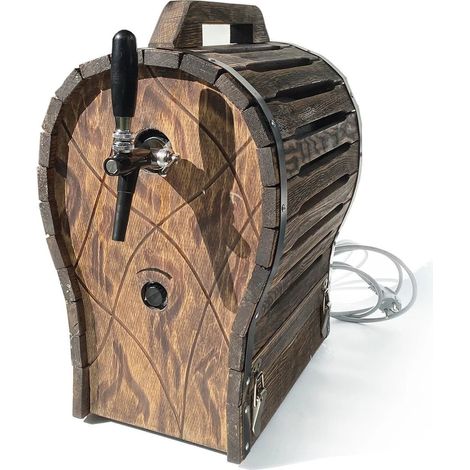 Zapfanlage, Bierzapfanlage, Bierkühler JET 30 mit Holzfass Optik