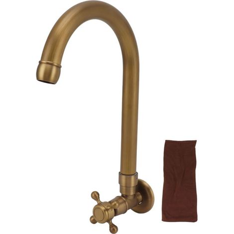 Robinet d'eau Froide Unique, Robinet d'extérieur Facile à Utiliser en Cuivre Antique Multifonctionnel à Rotation à 360 Degrés Prévention des Fissures de Gel pour le Jardin (1/4)