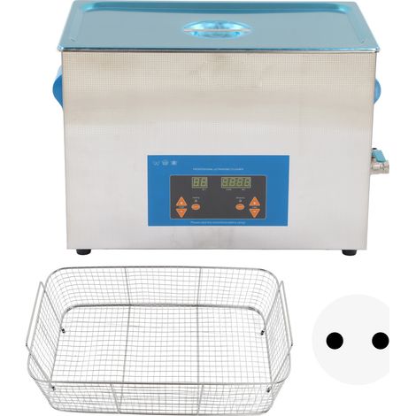 Nettoyeur Ultrasonique Acier Inoxydable avec Chauffage 40KHz 27L 500W Prise EU 220-240V, Machine de Nettoyage à Ultrasons Professionnelle (1/5)
