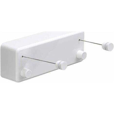 ABS Retractable Clothesline + Aluminum Clothes Dryer with Double Adjustable Stainless Steel Rope Hotel Style Heavy Duty, Wall Mounting Method, 13.8ft, White
