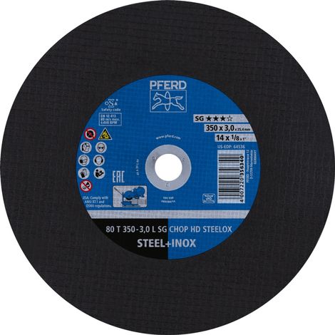 PFERD TOOLS Trennscheibe T 350x3,0x25,4 mm Leistungslinie SG CHOP HD STEELOX für Stahl/Edelstahl 10 Stk (1/5)
