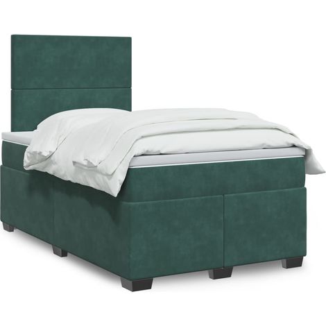 Boxspringbett mit Matratze Dunkelgrün 120x200 cm Samt vidaXL (1/5)