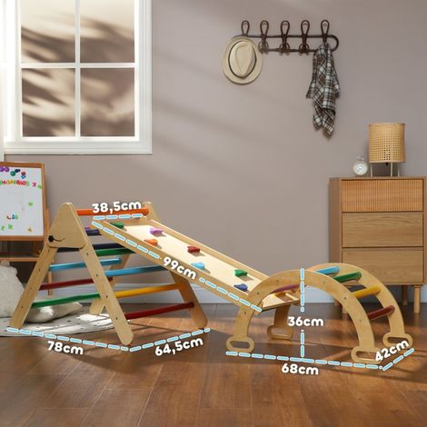 Parc de jeux de jungle 5 en 1 pour enfants avec rampe,pont,échelle triangulaire,18-48 mois,coloré,