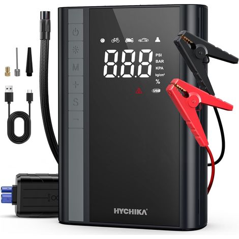 Booster Batterie Voiture 1500A - Booster Batterie avec Gonfleur (6L Essence, 4L Diesel), Démarreur Batterie Voiture avec 18W Charge Rapide, Lampe de Poche, Jump Starter Portable (1/5)