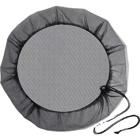 Filet de citerne d'eau de pluie avec cordon de serrage, protection pour les récupérateurs de pluie, filet réglable pour seaux ronds et carrés (120 cm) (1/5)