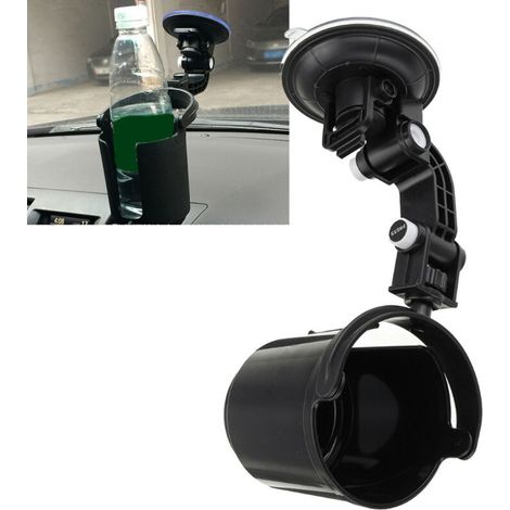 Portabicchieri pieghevole a incasso - Nero, di alta qualità, robusto, organizer per bevande regolabile per auto -Crezuo