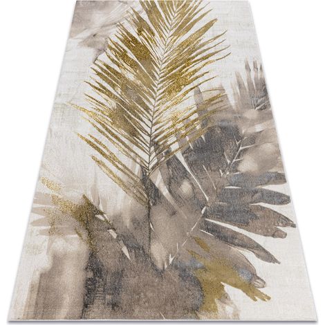 BLISS Z216AZ137 carpet cream / gold - Palm leaves, modern, structural beige 160x220 cm