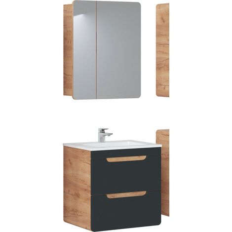 Ensemble meuble vasque + cabinet miroir - 60 cm - Archipel Cosmos - Livraison gratuite