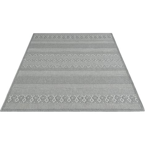 FLOORNOVO In- & Outdoor Teppich Beige gemustert - 200 x 140 cm - Flachgewebe für Garten Balkon Terrasse und Innenbereich - Robust & Pflegeleicht - vielseitig einsetzbar im Innen- und Außenbereich (1/2)