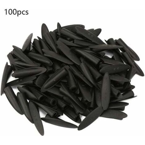 QORVA-100 pcs bouchons en bois, bouchons de 9.5 mm pour accessoires de l'outil de travail du bois de gabarit de trou de poche, prise de gabarit de trou de poche(noir)-Fei Yu