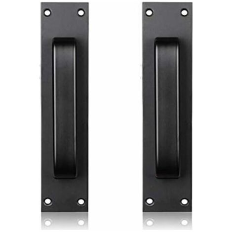 Poignée de porte en alliage d'aluminium à poignée de porte en aluminium de verre montée sur verre et en plastique de cuisine(Noir) (1/5)