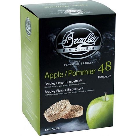 Pack 48 Bisquettes de fumage Bradley Smoker - Pommier