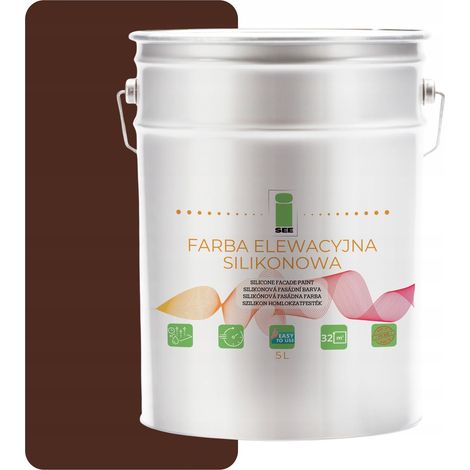 Braune Silikon-Fassadenfarbe 5L, dampfdurchlässig + Biozid (1/5)