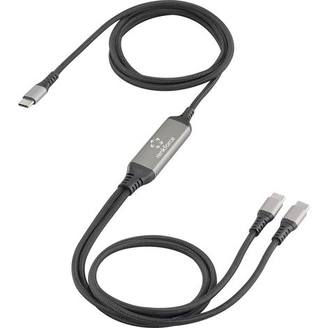Renkforce Câble USB-C® en Y USB 2.0 USB-C® mâle 1.50 m noir RF-6721084 (1/5)