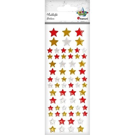 Pegatinas de estrellas metalizadas, surtido de 66 unidades.