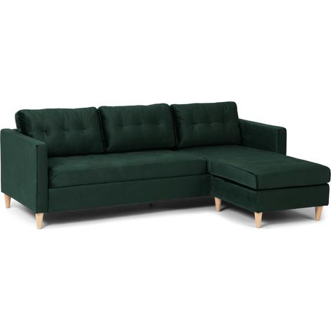 Marino Sofa BA1, Chaiselongue rechts oder links gewendet in Velour grün.
