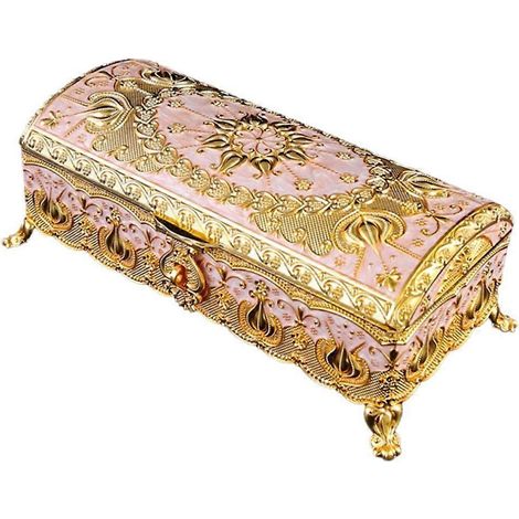 Grande boîte à bijoux rectangulaire décorative pour ranger vos accessoires à la maison ou en voyage (1/4)