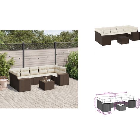 8-tlg. Garten-Sofagarnitur mit Kissen Braun Poly Rattan - Garten Sofagarnitur - Garten Sofagarnituren - Outdoor Sofagarnitur - Sofagarnitur Terrasse (1/3)
