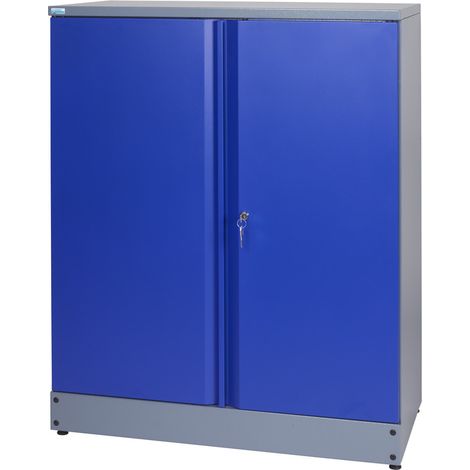 Kupper – Armoire d'atelier 71697 – 91x110x45 cm – 1 double porte verrouillable – 3 étagères réglables jusqu'à 75kg – Peinture thermolaquée bicolore
