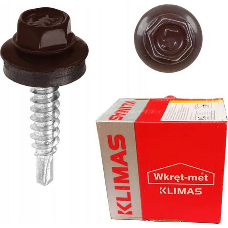 Vis Autoperceuses De Couture Klimas WSBP, 4.8 x 19 mm, RAL 8017, Boîte 250 Pièces (1/5)